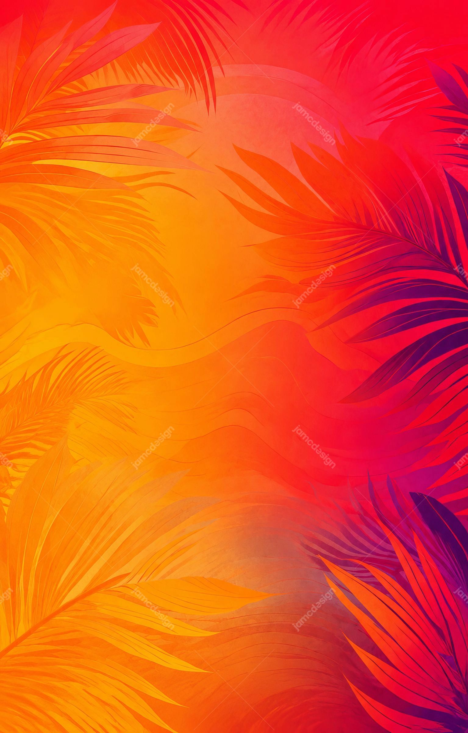Sunset Tropical Jungle Gradient Background