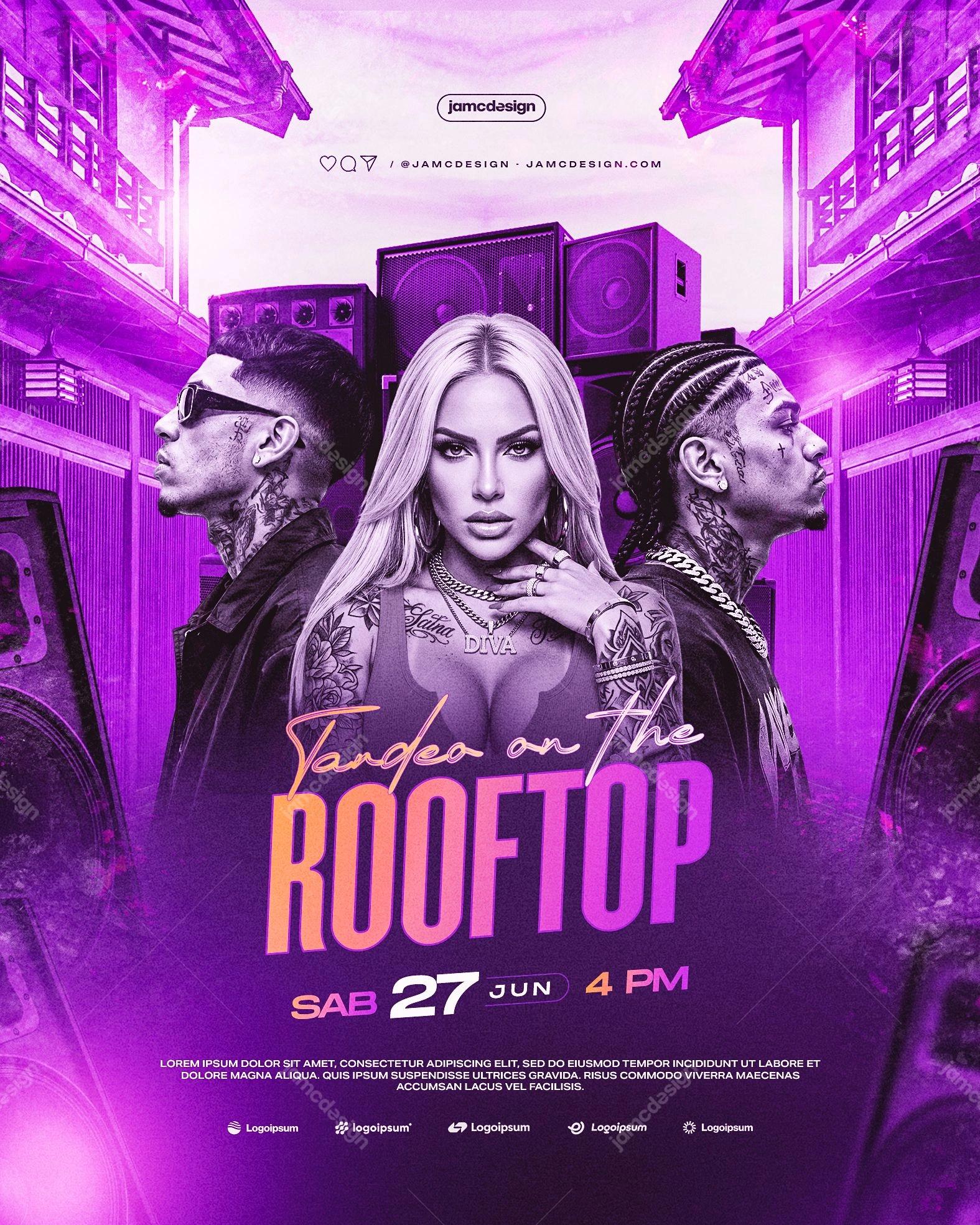 Tardeo On The Rooftop Flyer Template PSD Editable