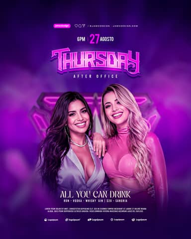 Thursday After Office Social Media Flyer Design Template PSD Editable