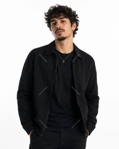 Urban Male Artist Black Outfit Studio Silver Necklace Portrait JPG