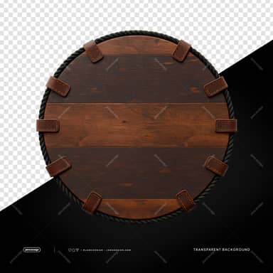 Weathered Wood Board With Leather Tabs PNG Transparent