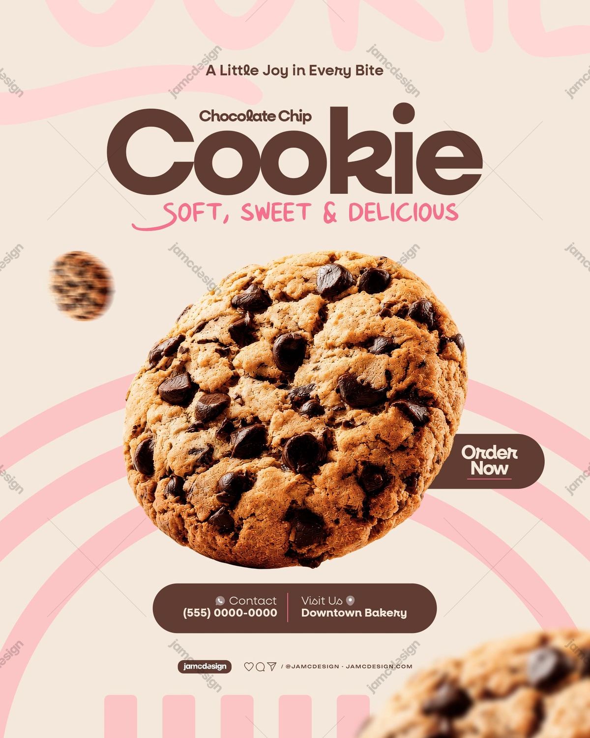 Chocolate Chip Cookie Sale Flyer Template PSD Editable