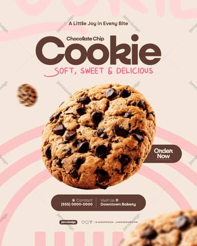 Chocolate Chip Cookie Sale Flyer Template PSD Editable