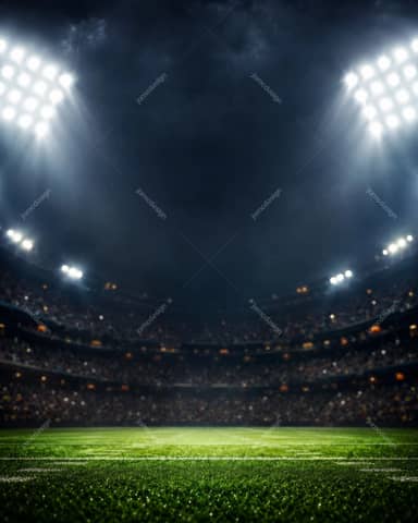 Night Football Stadium Lights Background