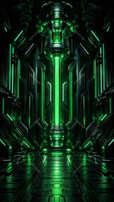 Arrière-Plan de Salle de Réacteur Futuriste Violet Néon