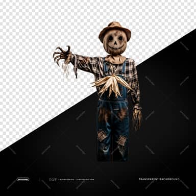 Smiling Scarecrow With Outstretched Arms PNG Transparent