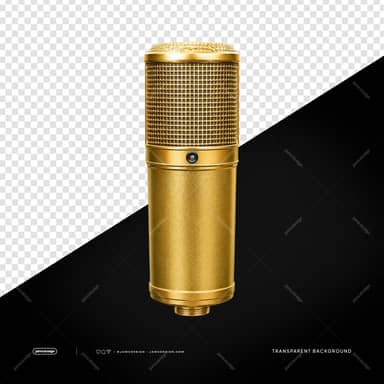 Luxury Gold Studio Microphone PNG Transparent Background