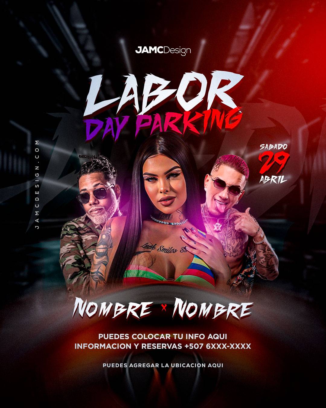 Labor Day Parking Flyer Template PSD