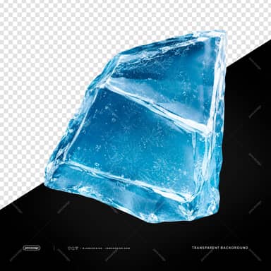 Faceted Blue Ice Block Crystal Refraction PNG Transparent JPG