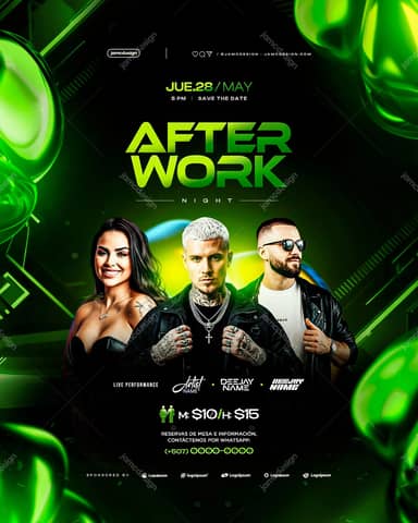 Modelo de Flyer After Work PSD Editável