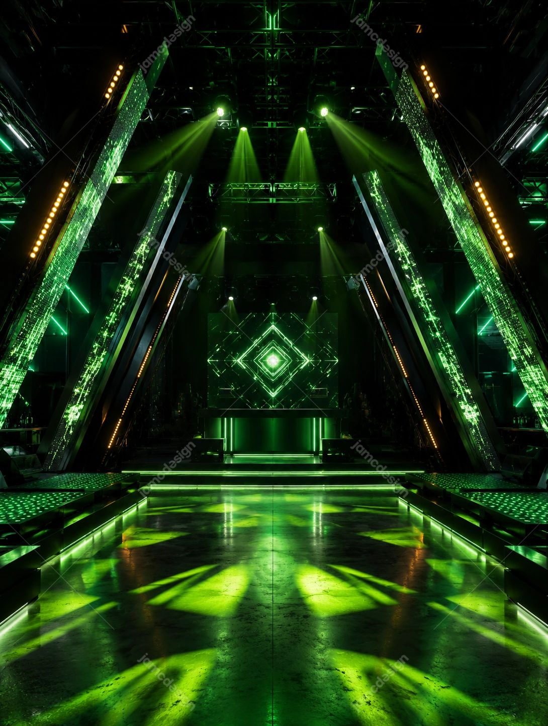 Cyber Green Industrial Event Stage Background