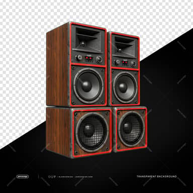 Black And Red Four Way Speaker Stack Dark Cabinet PNG Transparent
