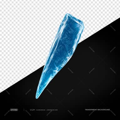 Long Crystal Ice Shard Faceted Blue PNG Transparent JPG