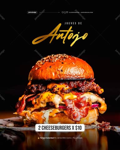 Modelo de Flyer Promo Bacon Burger PSD Editável