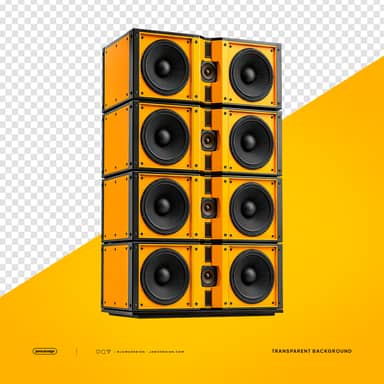 3D Festival Speaker Stack Transparent Background