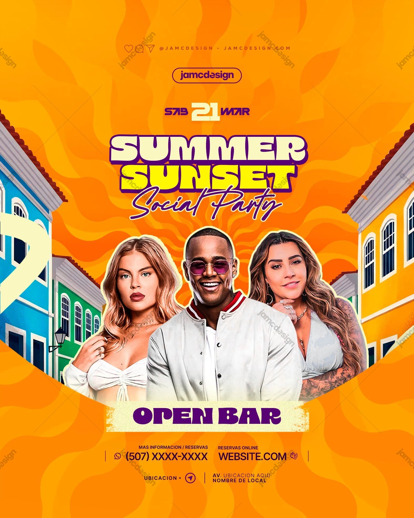 Summer Sunset Flyer Template PSD