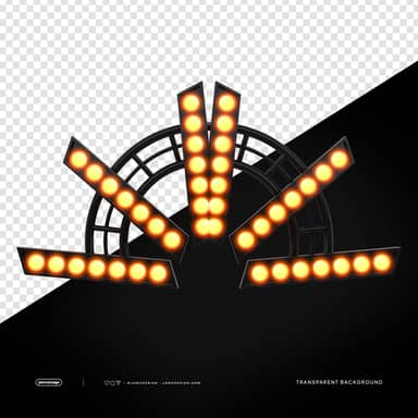 Orange LED Stage Light Frame PNG Transparent Background