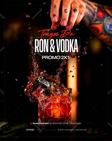 Promo Rhum & Vodka Modèle de Flyer PSD Modifiable