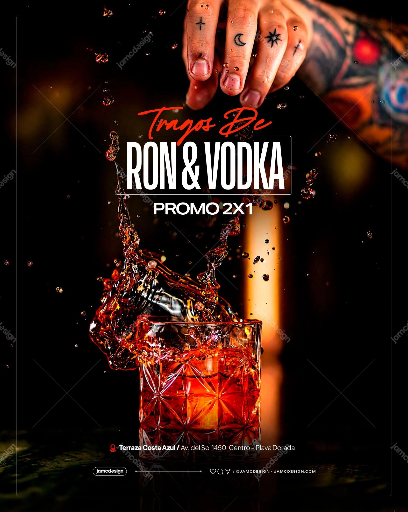Promo Ron & Vodka Flyer Template PSD Editable