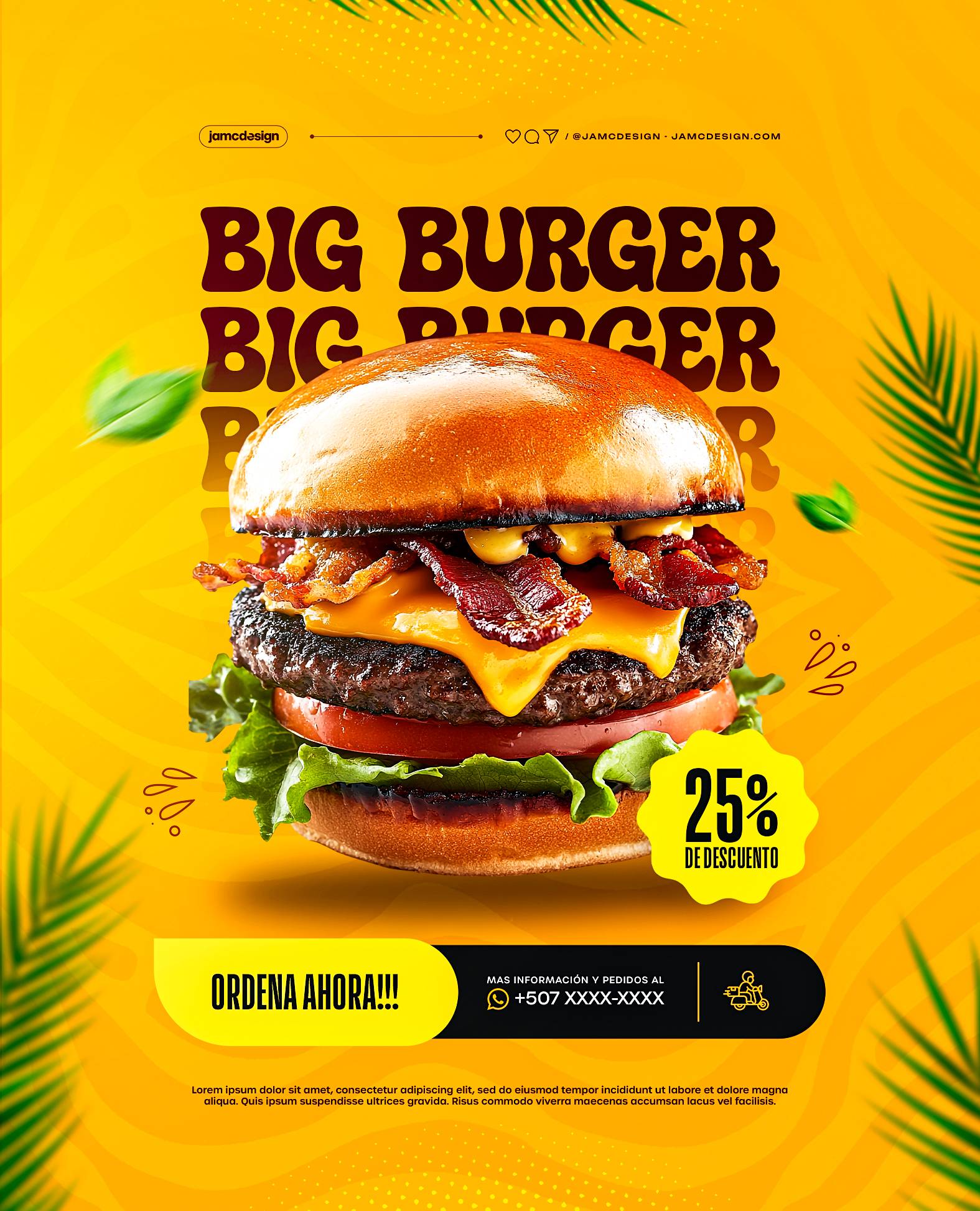 Burger Discount Flyer Template PSD Editable