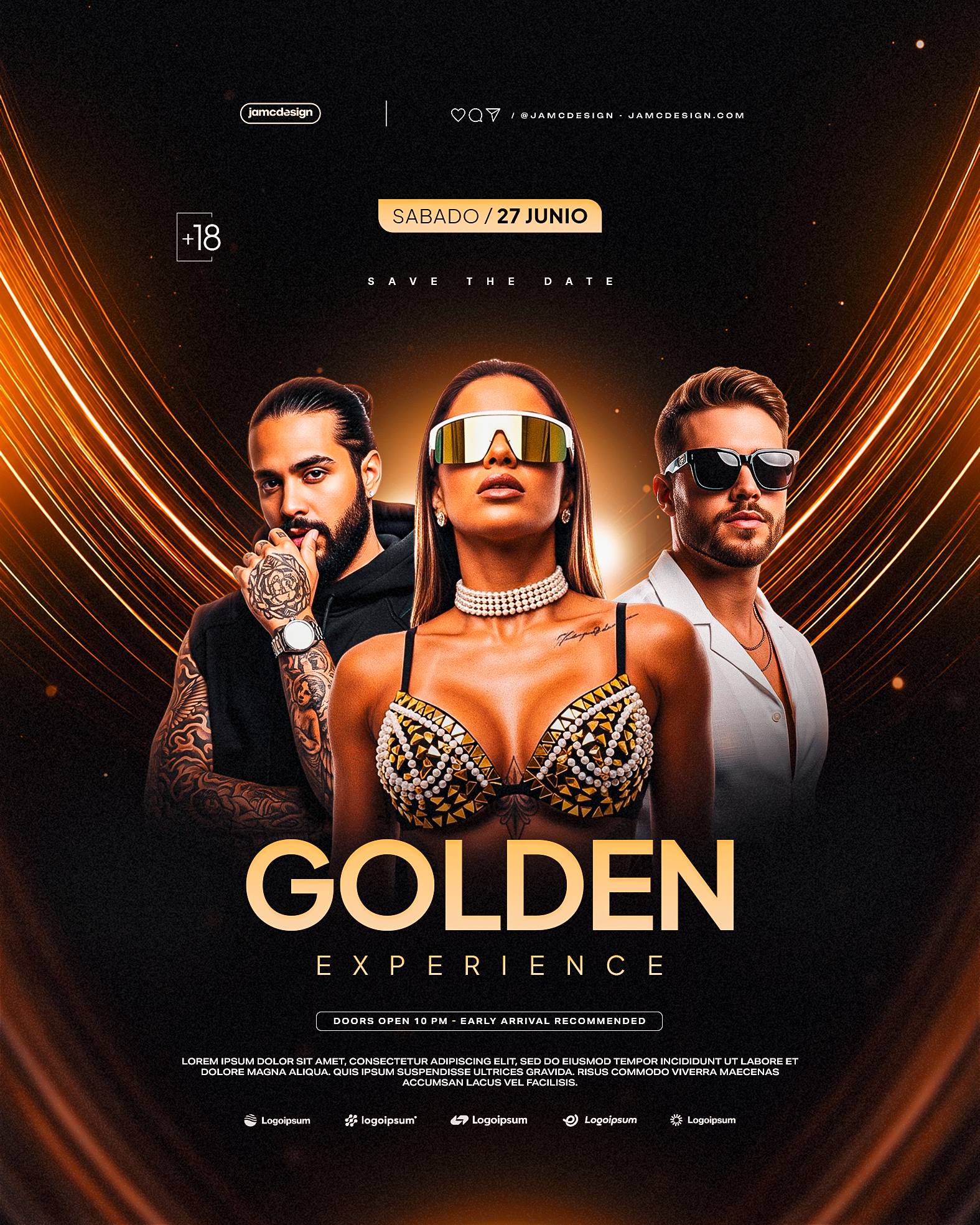 Golden Experience Flyer Template PSD Editable