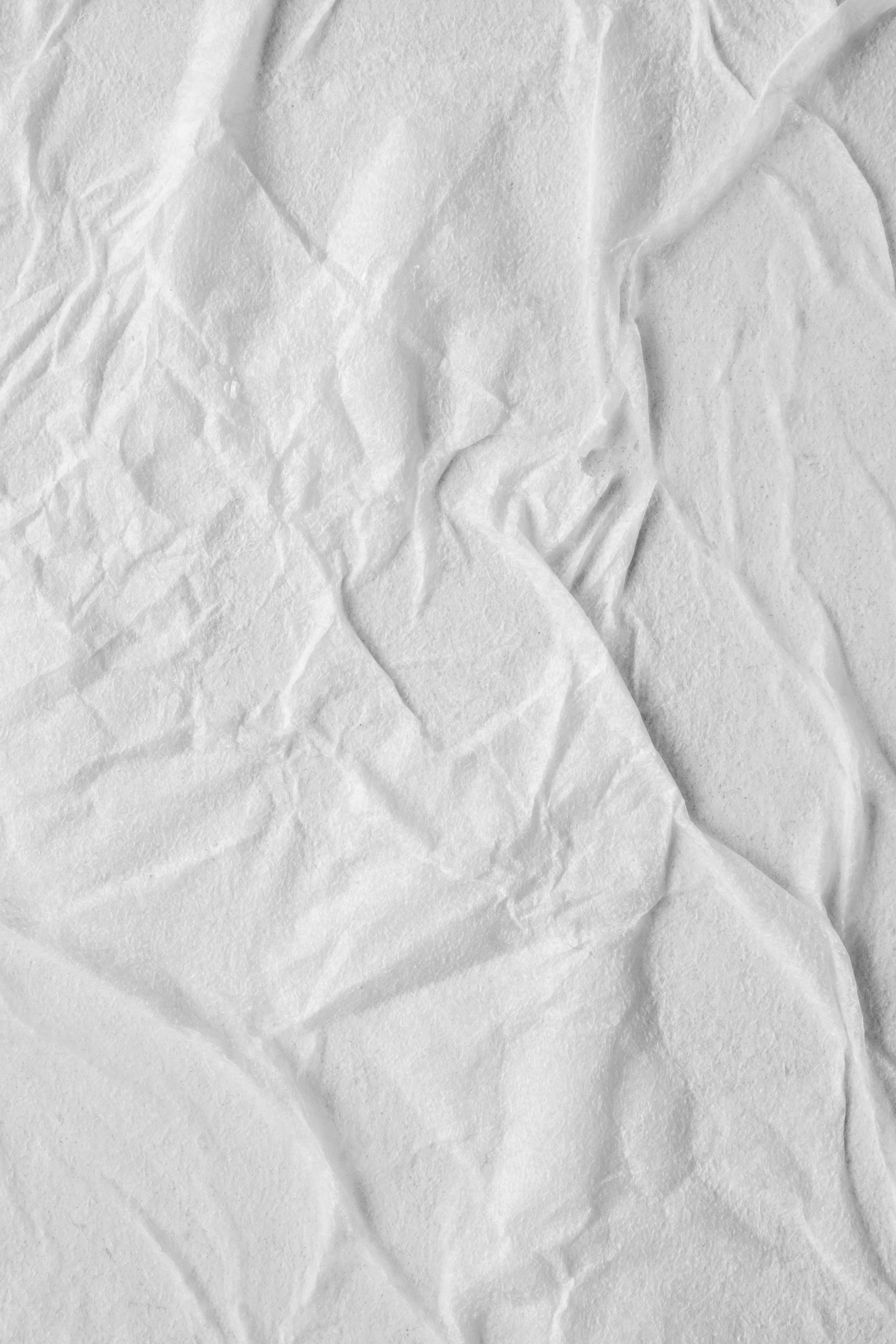 White Layered Crumpled Paper Texture Background