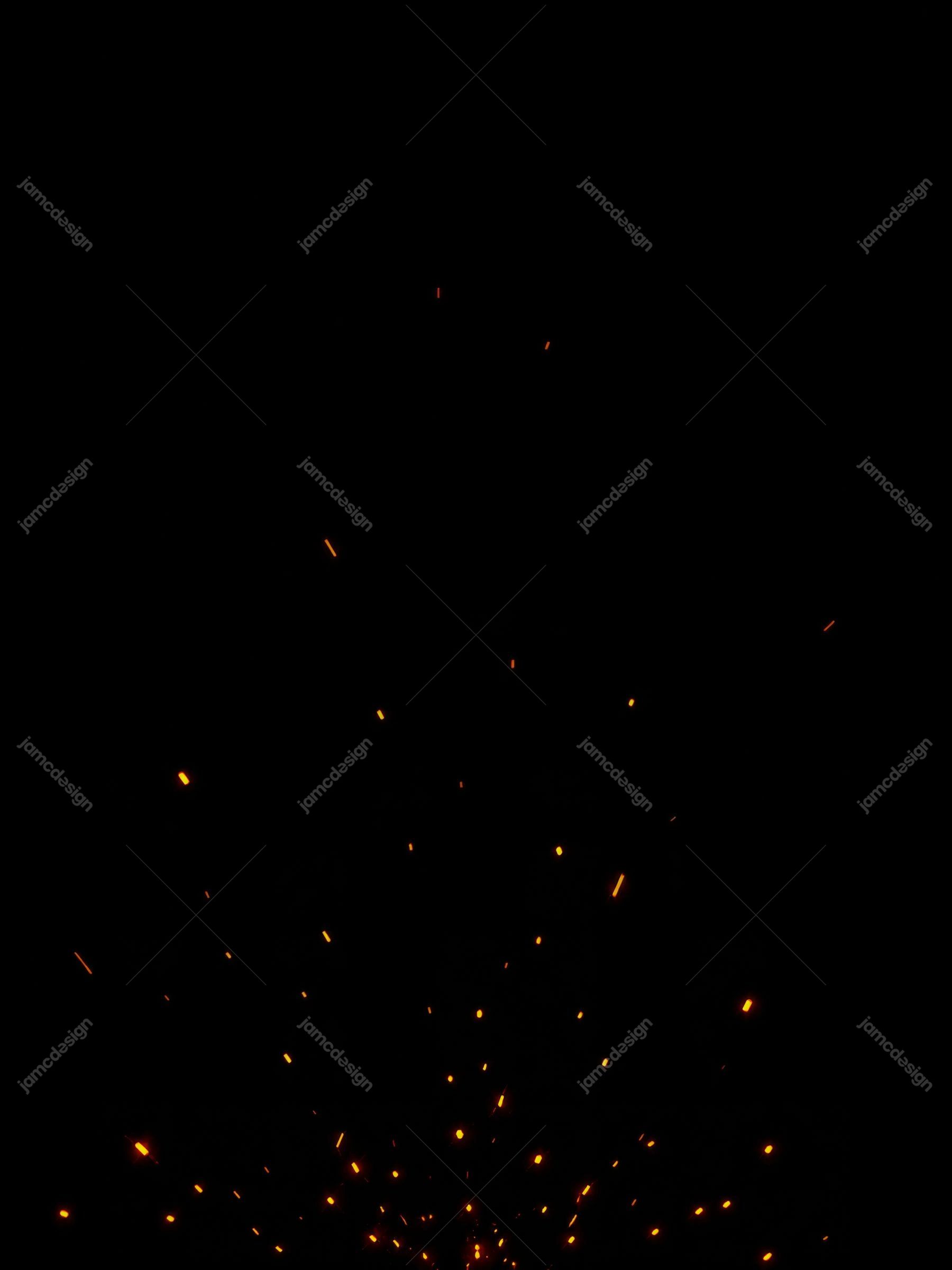 Rising Ember Trail On Black Background Orange Spark Glow Texture. JPG texture featuring a sparse trail of glowing orange sparks rising from the bottom against