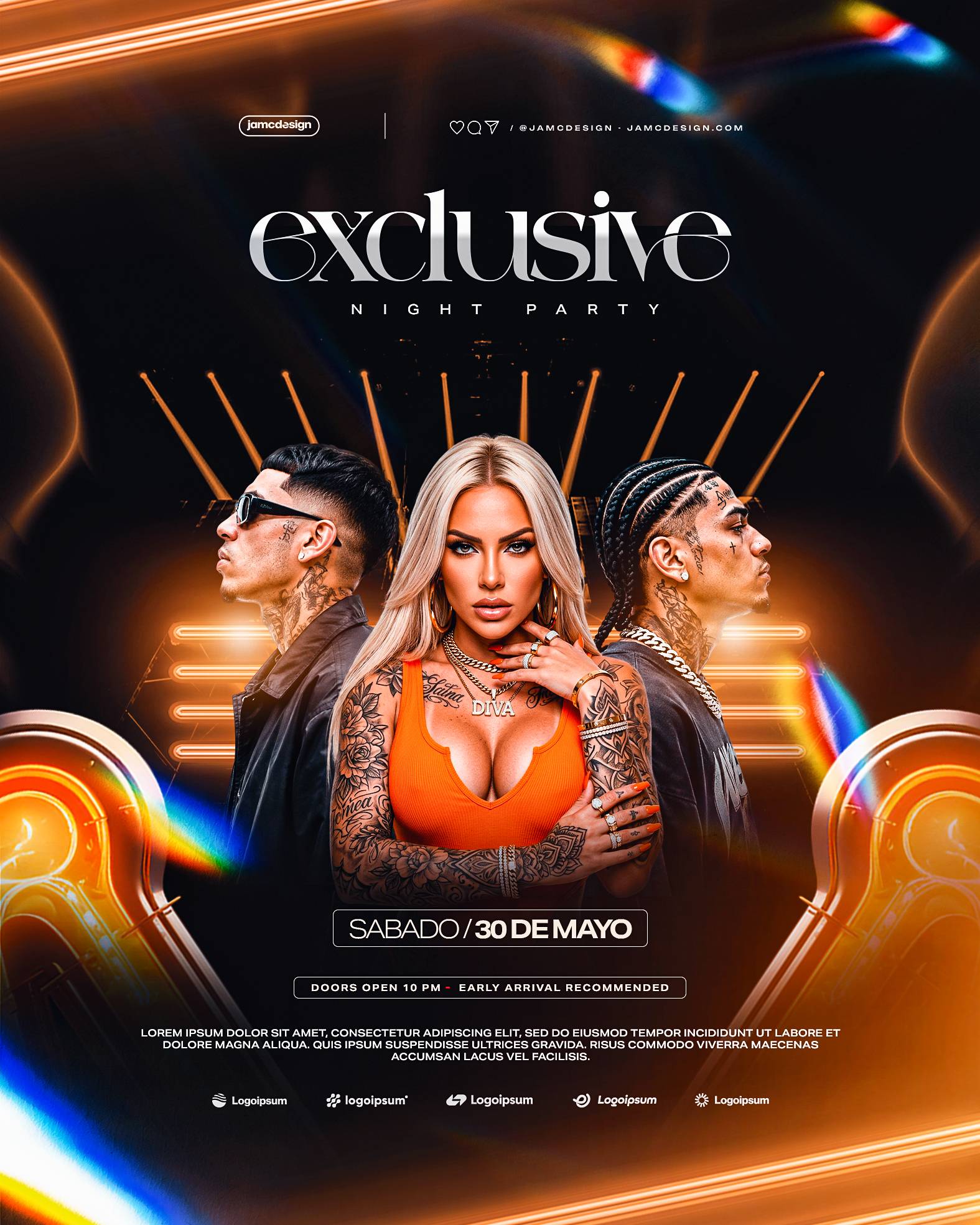 Exclusive Night Flyer Template PSD Editable
