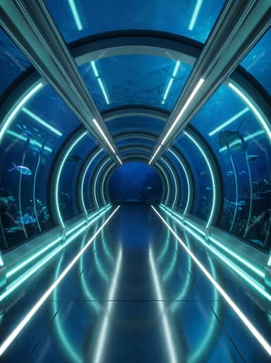 Futuristic Underwater Observatory Sci Fi Background