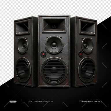 Black Three Way Party Speaker Array PNG Transparent