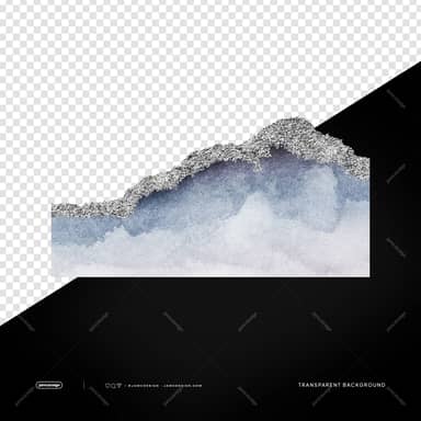 Gray Blue Torn Paper Edge Watercolor Rough Texture PNG Transparent