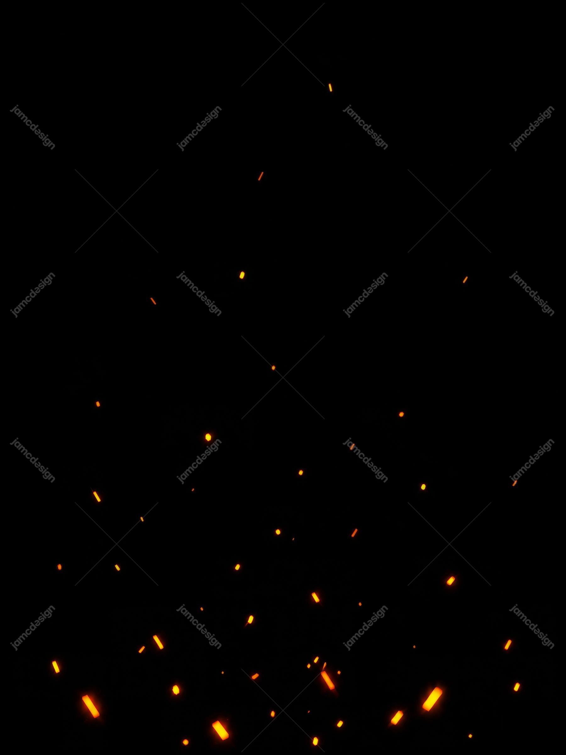 Glowing Orange Spark Trail On Black Background Texture. JPG texture showing scattered glowing orange sparks rising across a black background
