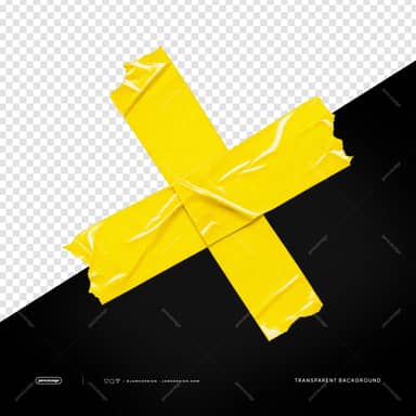 Yellow Adhesive Tape Cross PNG Transparent