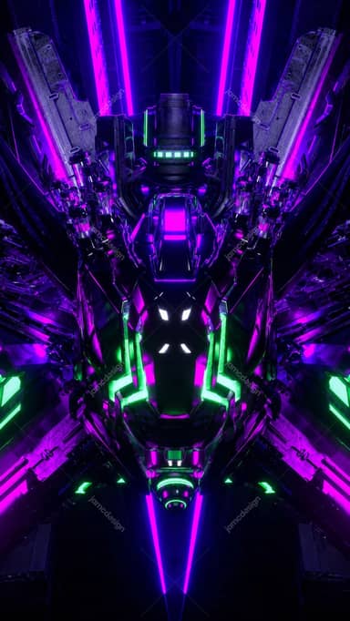 Fundo de Núcleo Mech Cyberpunk Neon