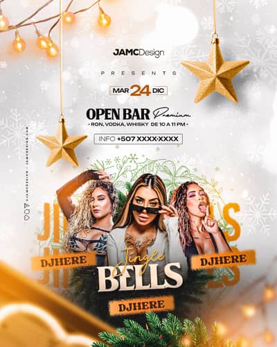 Jingle Bells Flyer Template PSD
