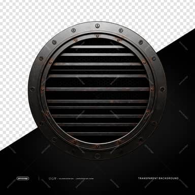 Riveted Round Metal Grille Dark Rings PNG Transparent