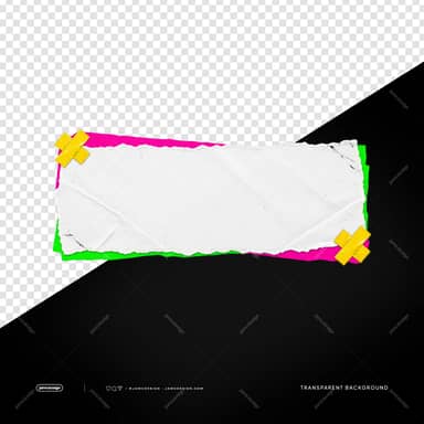 White Torn Paper Banner With Yellow Tape PNG Transparent