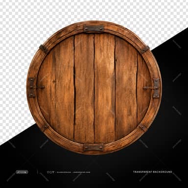 Rustic Round Wooden Warm Brown Door PNG Transparent