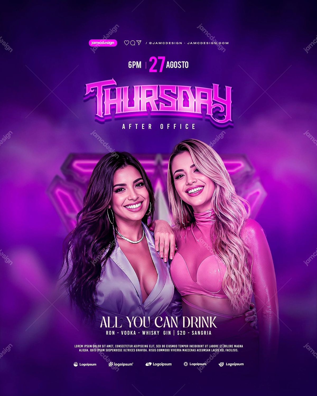 Thursday After Office Social Media Flyer Design Template PSD Editable