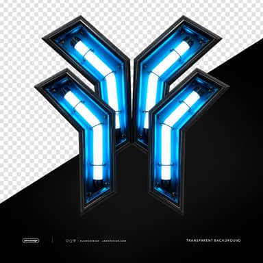 Futuristic Blue LED Neon Lights PNG Transparent Background