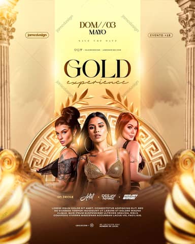 Modèle de Flyer Gold Experience PSD Modifiable