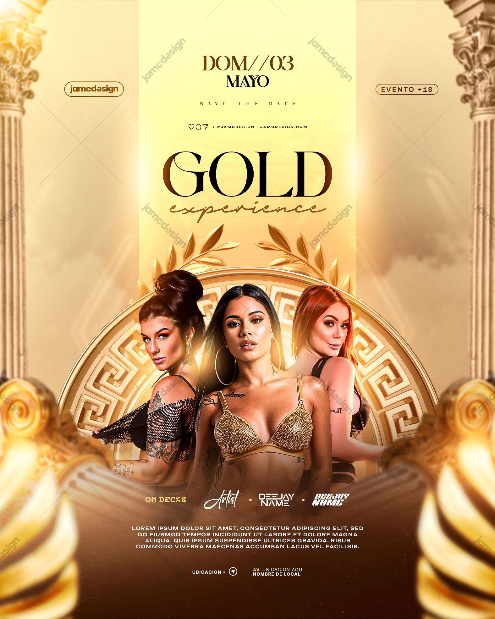Gold Experience Flyer Template PSD Editable