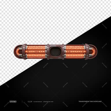 Industrial Orange Led Bar Light Glowing Metal Lamp PNG Transparent