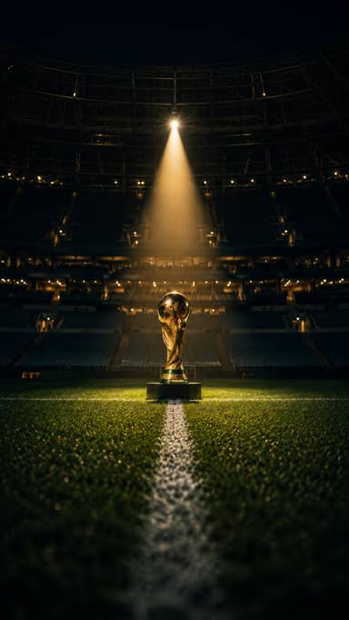 World Cup Trophy Stadium Spotlight Background