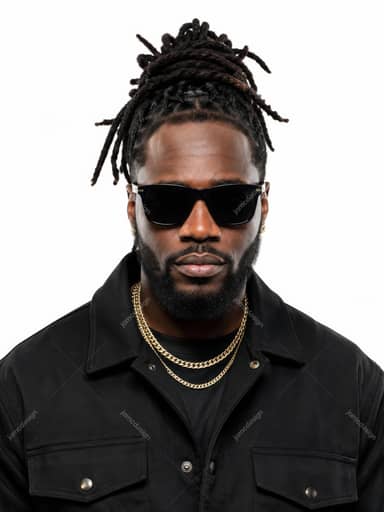 Dreadlocked Male Artist With Sunglasses Studio Portrait