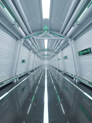 Minimalist White Sci Fi Tunnel Background