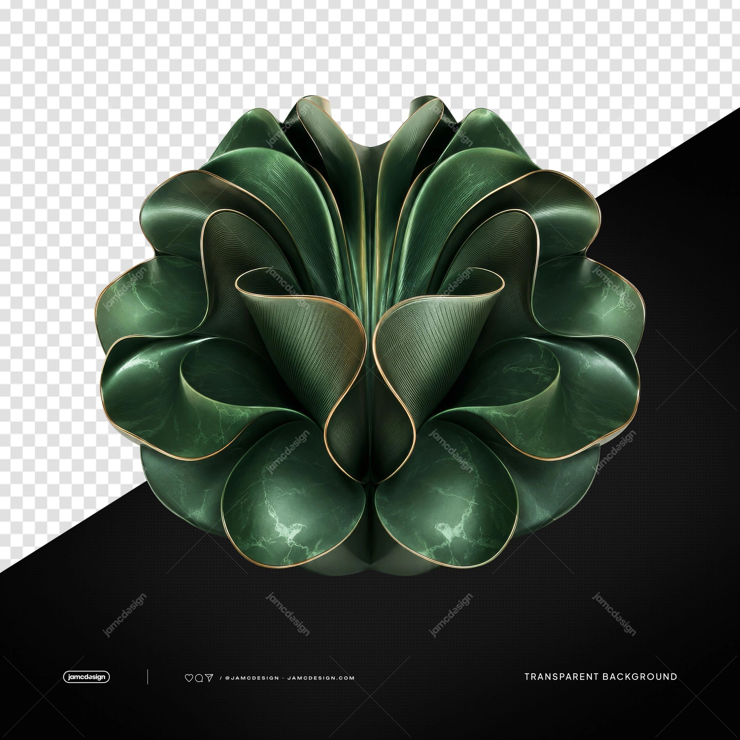 Abstract Green Floral Decorative PNG Transparent Background