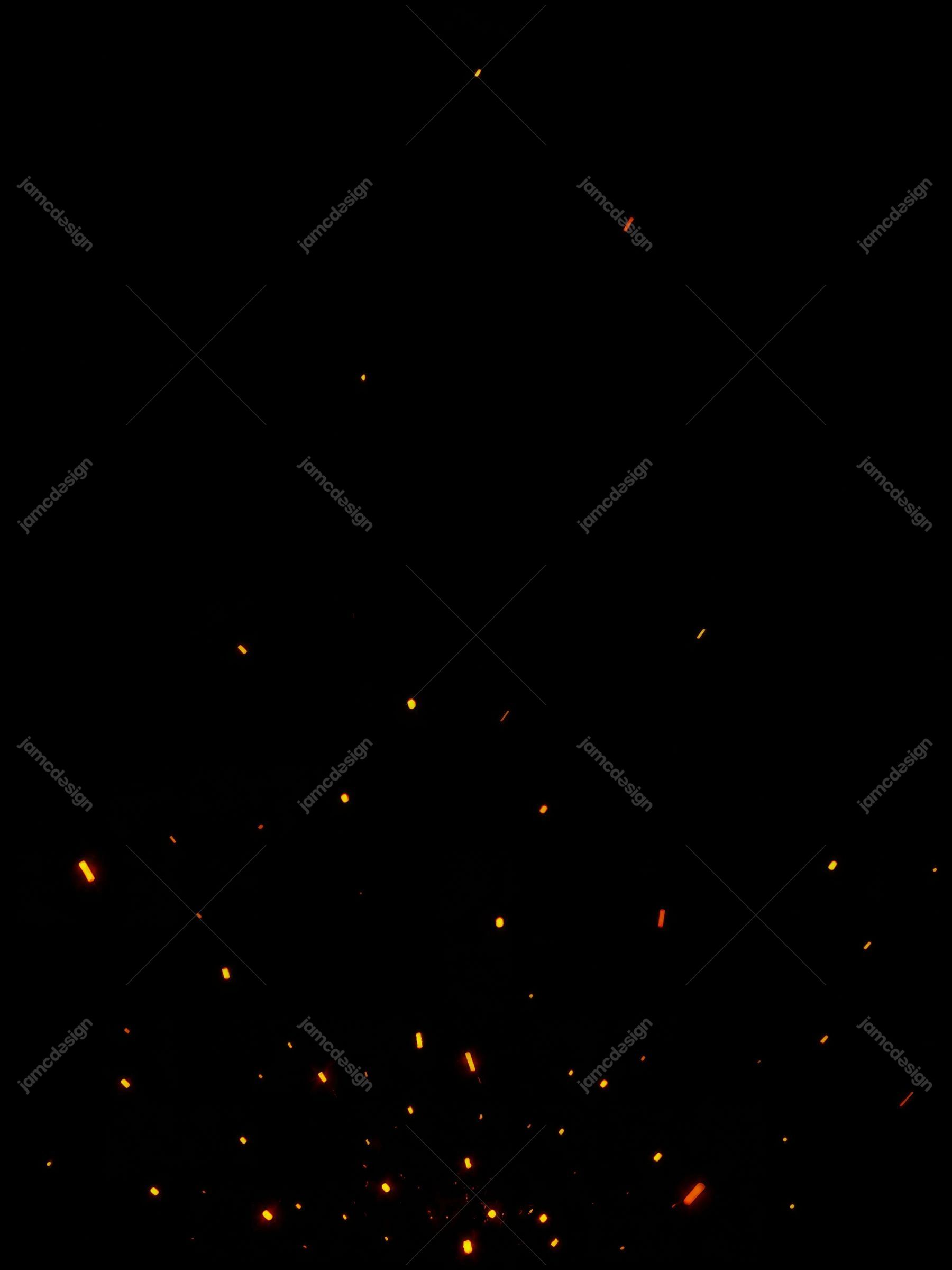 Dense Orange Spark Burst On Black Background Texture. JPG texture showing scattered orange sparks rising through a deep black field