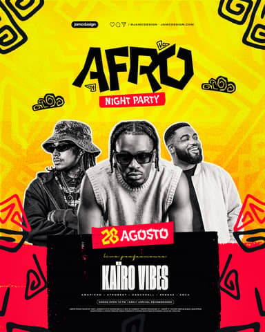Afro Night Party Event Flyer Template PSD Editable