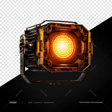 Luz de Palco Industrial Laranja PNG Fundo Transparente